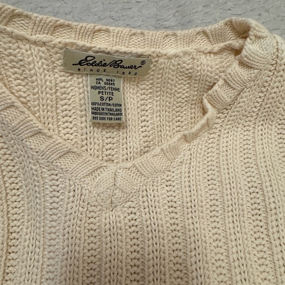 Vintage Eddie Bauer Cream Sweater - Picture 2 of 3